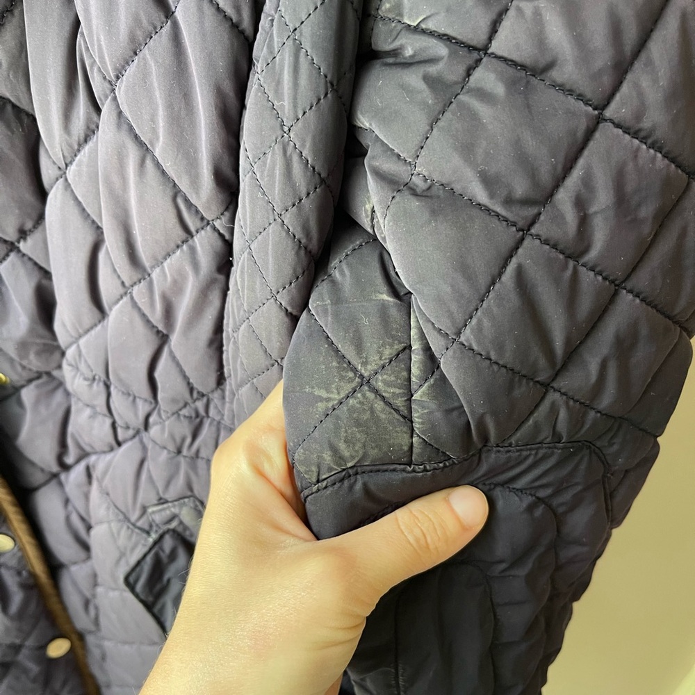 Zara Navy Blue Puffer Long Hooded Coat Puffer Jacket XS - Picture 4 of 4
